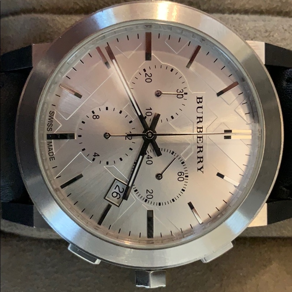 Burberry Chronograph Watch- Leather Strap - Picture 2 of 8